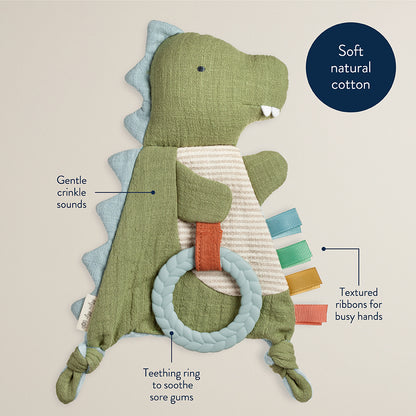 Dino Bitzy Crinkle™ Sensory Crinkle Toy with Teether