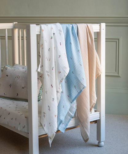 Organic Baby Muslin Squares Set of 3 - Little Farm