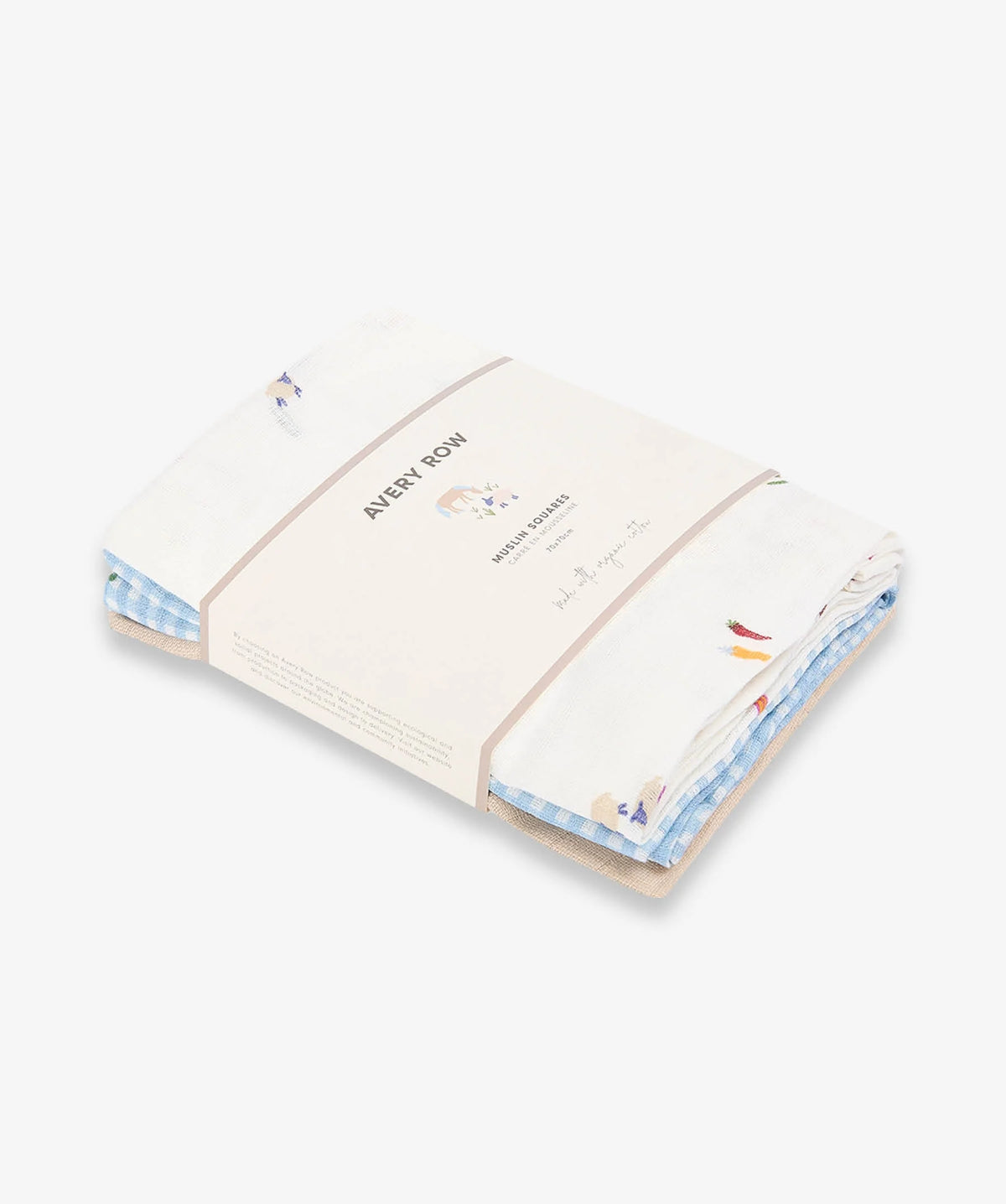 Organic Baby Muslin Squares Set of 3 - Little Farm