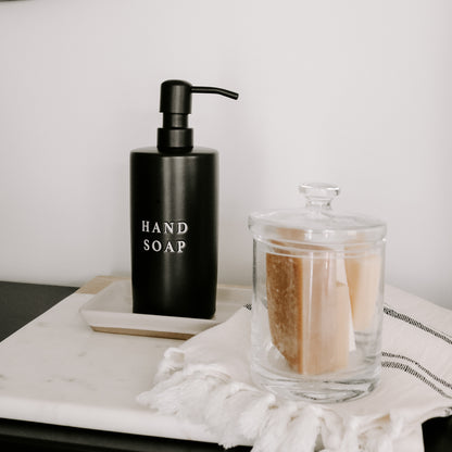 Black Stoneware Hand Soap Dispenser - 15 oz