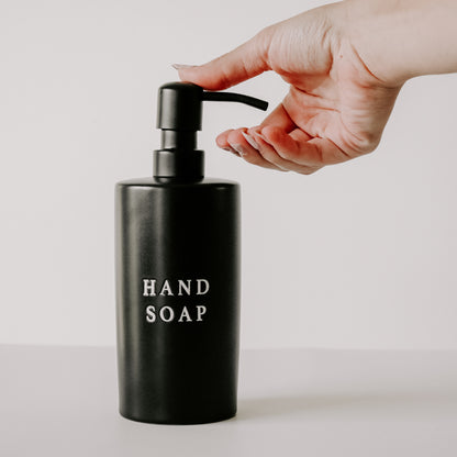 Black Stoneware Hand Soap Dispenser - 15 oz