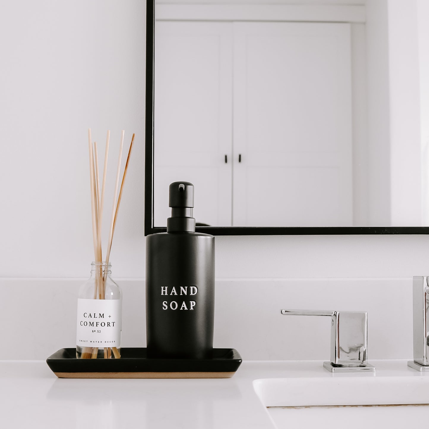 Black Stoneware Hand Soap Dispenser - 15 oz