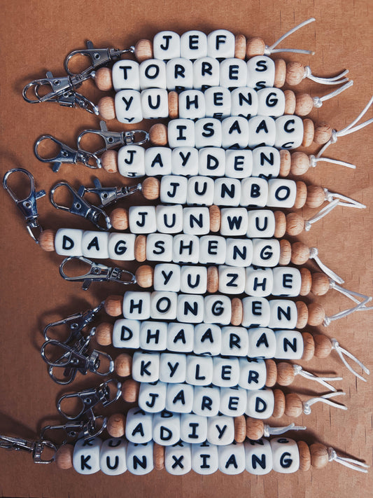 Custom Name Charm - Wood accents