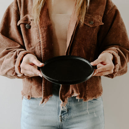 [As-is; NO BOX] Small Round Wood Tray