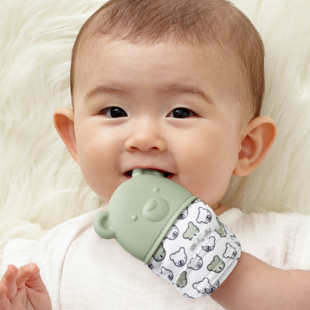 Sage Bear Teething Mitten