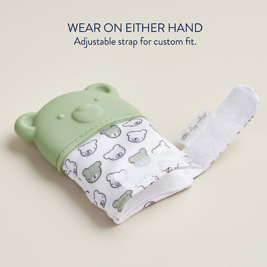 Sage Bear Teething Mitten