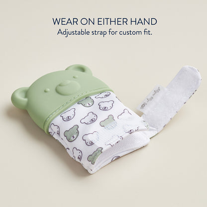 Sage Bear Teething Mitten