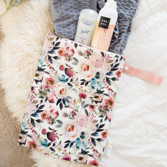 Blush Floral Travel Happens Wet Bag