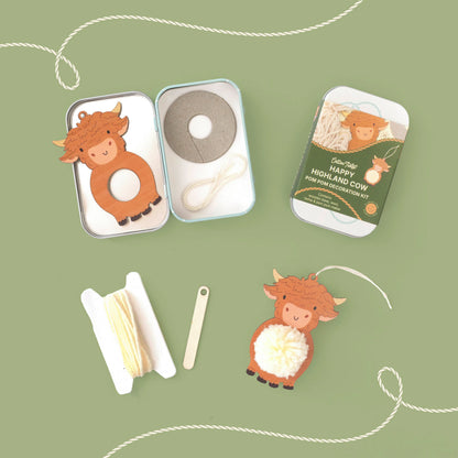 Make Your Own Pom Pom Highland Cow Decoration Kit