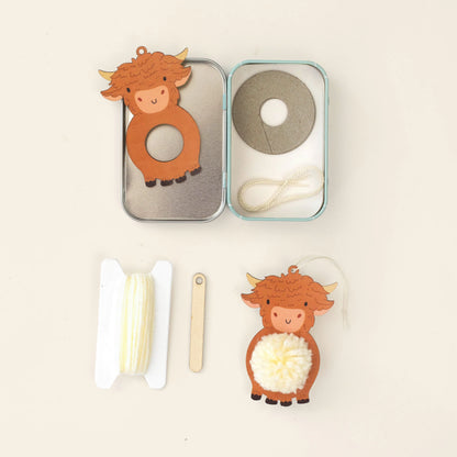 Make Your Own Pom Pom Highland Cow Decoration Kit