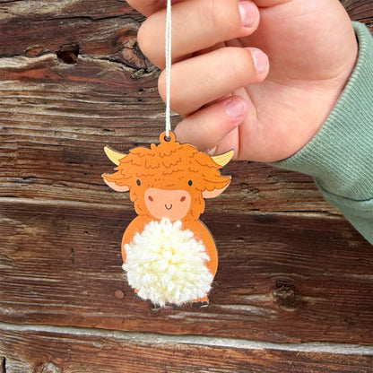 Make Your Own Pom Pom Highland Cow Decoration Kit