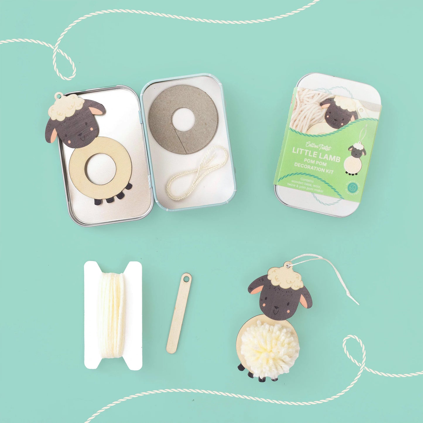 Make Your Own Pom Pom Little Lamb Decoration Kit