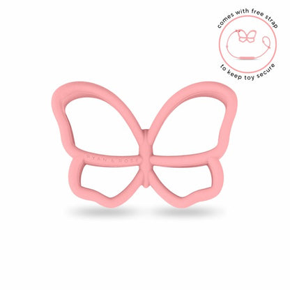 Butterfly Teether Toy + Strap (2 colours)