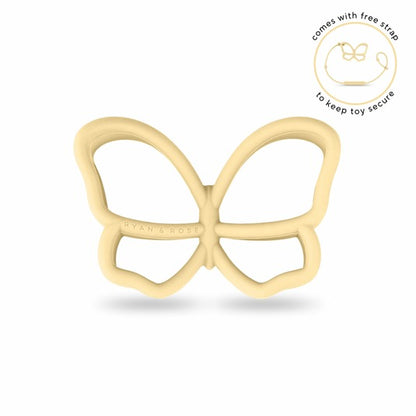 Butterfly Teether Toy + Strap (2 colours)