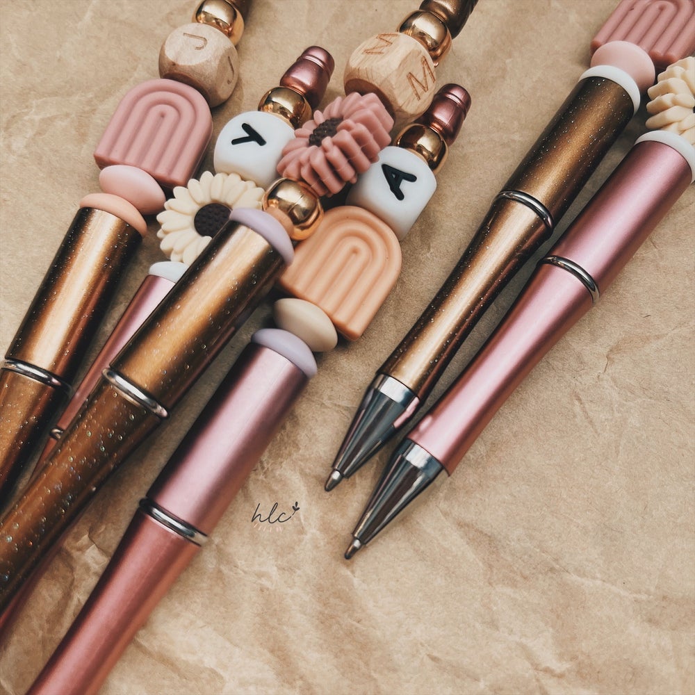 Custom Initial Ballpoint Pen - Floral Rainbows