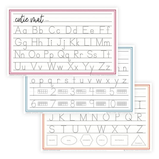 [Pack of 30] Cutie Placemats - Tracing Letters/Numbers/Shapes
