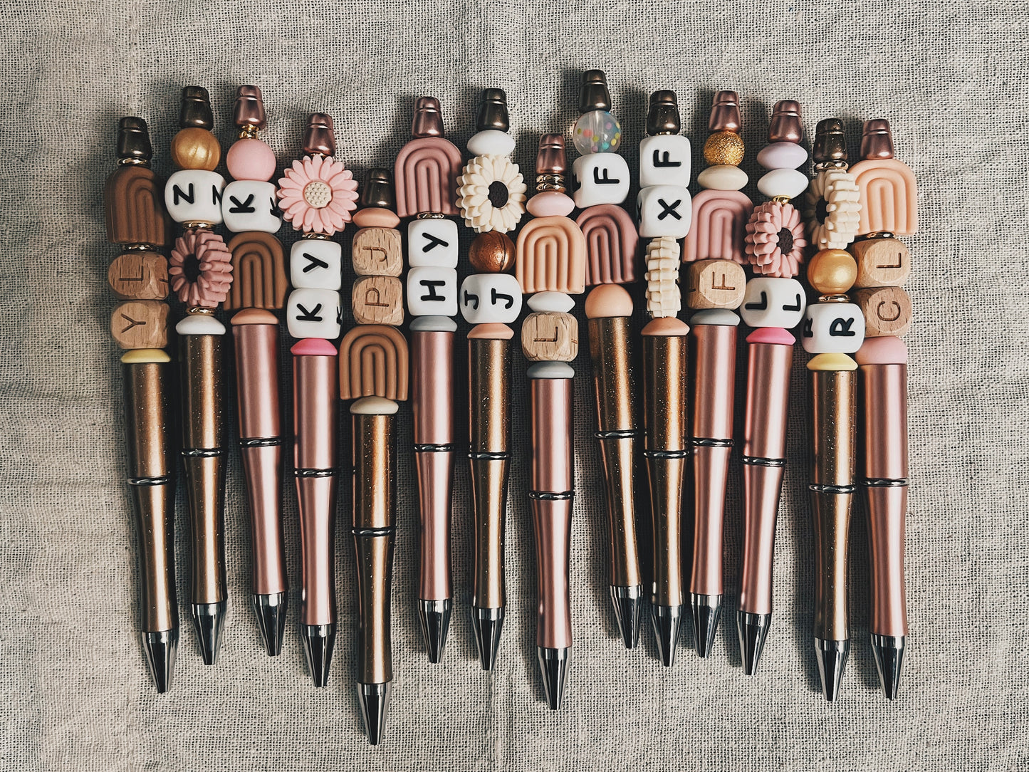 Custom Initial Ballpoint Pen - Floral Rainbows