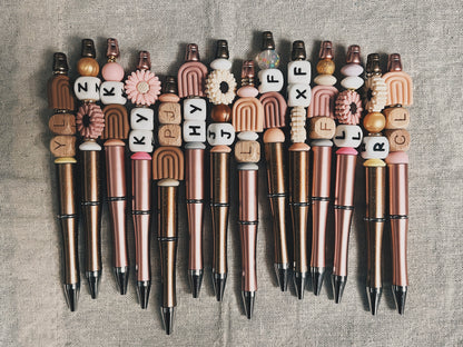 Custom Initial Ballpoint Pen - Floral Rainbows