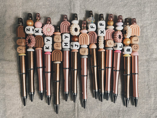 Custom Initial Ballpoint Pen - Floral Rainbows