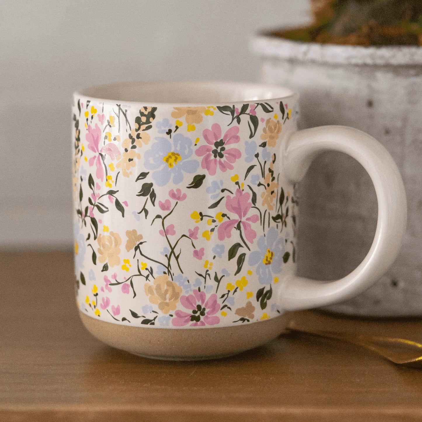 Floral Stoneware Mug