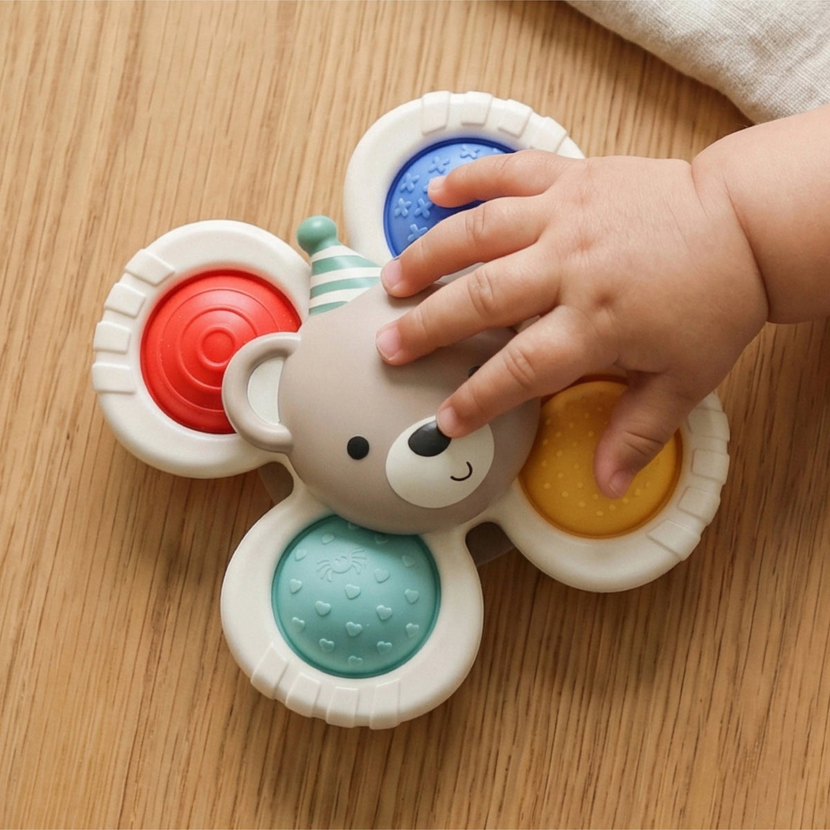 Circus Bear Itzy Pop & Whirl™ Fidget Spinner Travel & Bath Toy