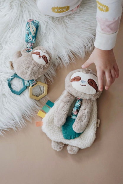 Itzy Lovey Plush & Teether Toy - Peyton the Sloth