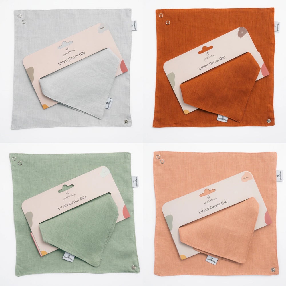 Linen Drool Bib - 6 colours